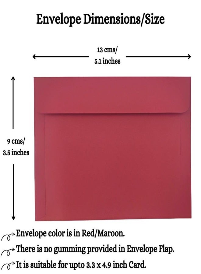AanyaCentric Red Premium Envelope Pack of 40-3.5 x 5.1 inch - Used For Mini Small Greeting Invitation Post Card Business Letter Thank You Birthday Anniversary Multipurpose For Friends & Family - Image 2